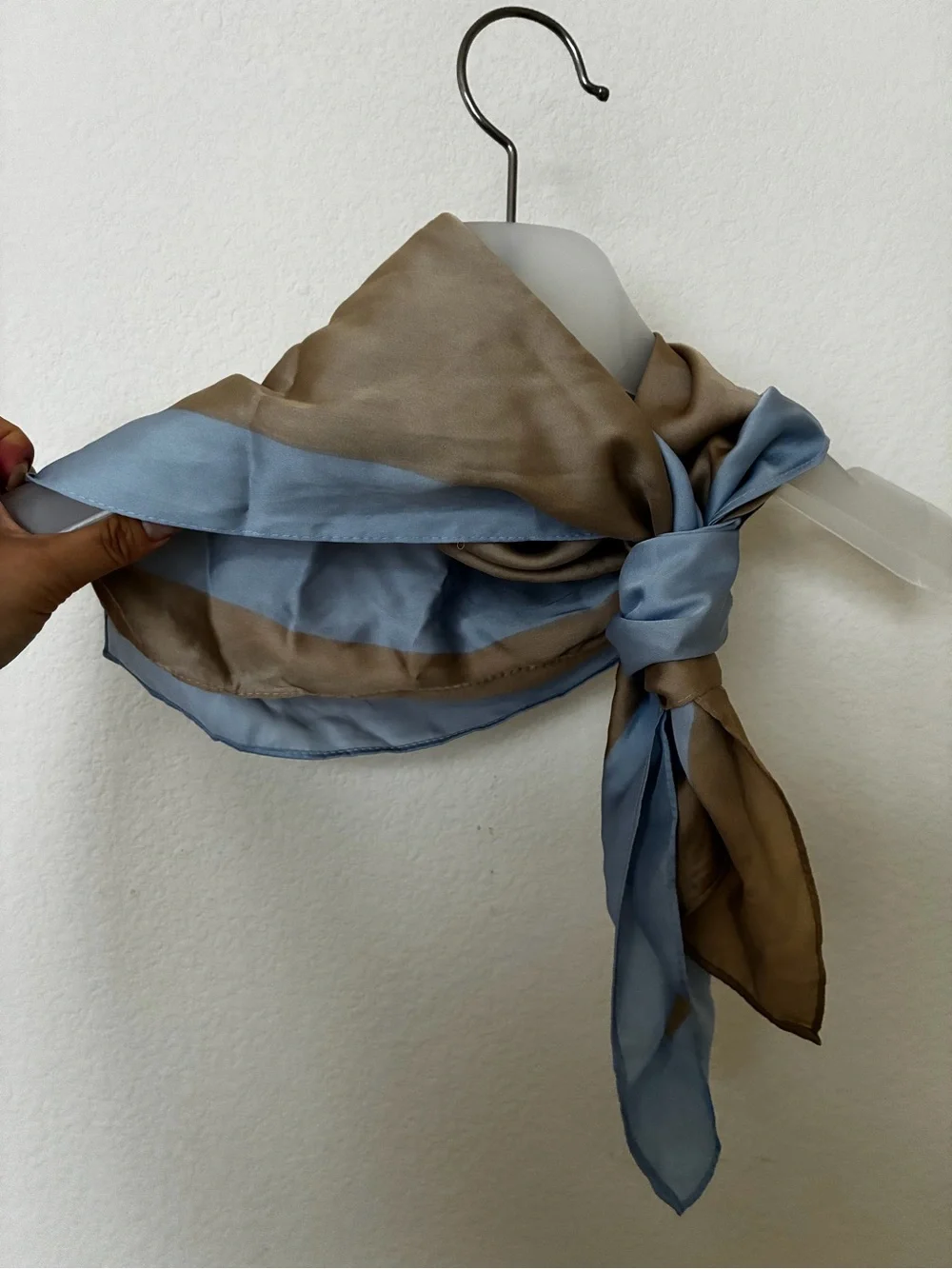 OAK + FORT Blue and Brown Lightweight Scarf
